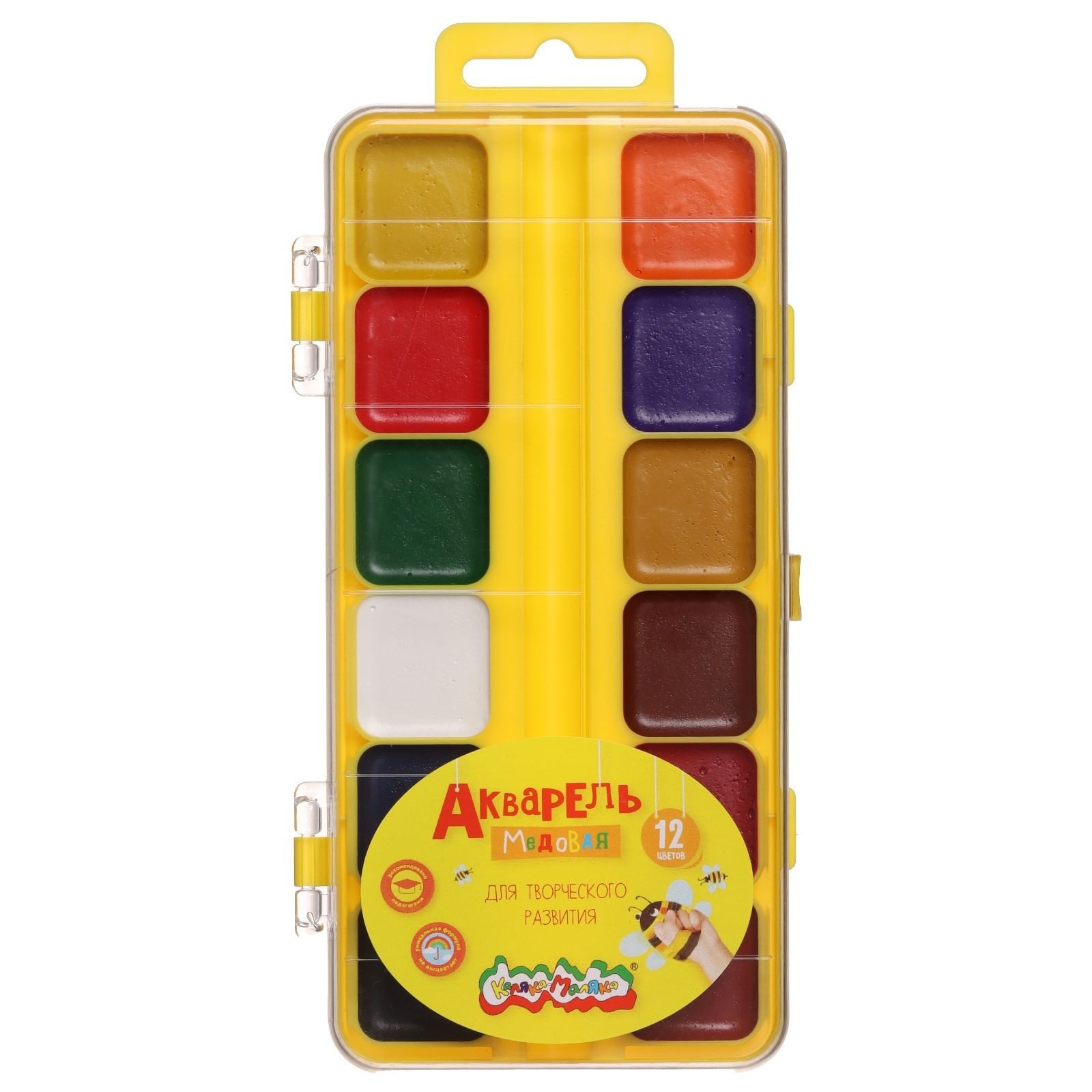 Акварель 12 цветов Каляка-Маляка медовые без кисти , РФ Цена с НДС