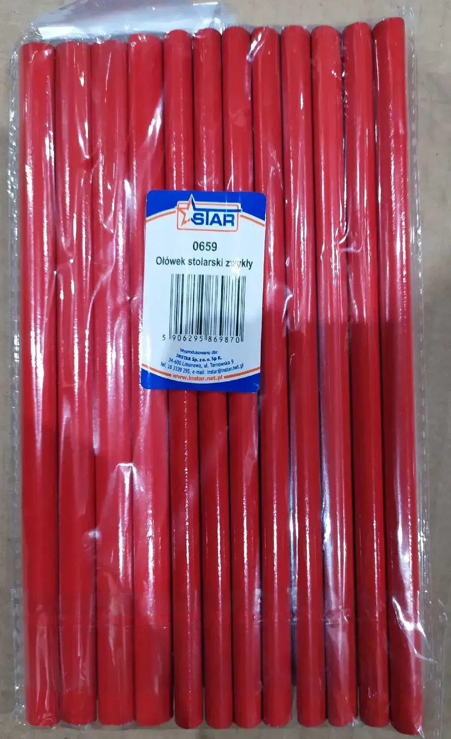 Карандаш СТОЛЯРНЫЙ, 180мм STAR, Китай Цена с НДС за 1 штуку