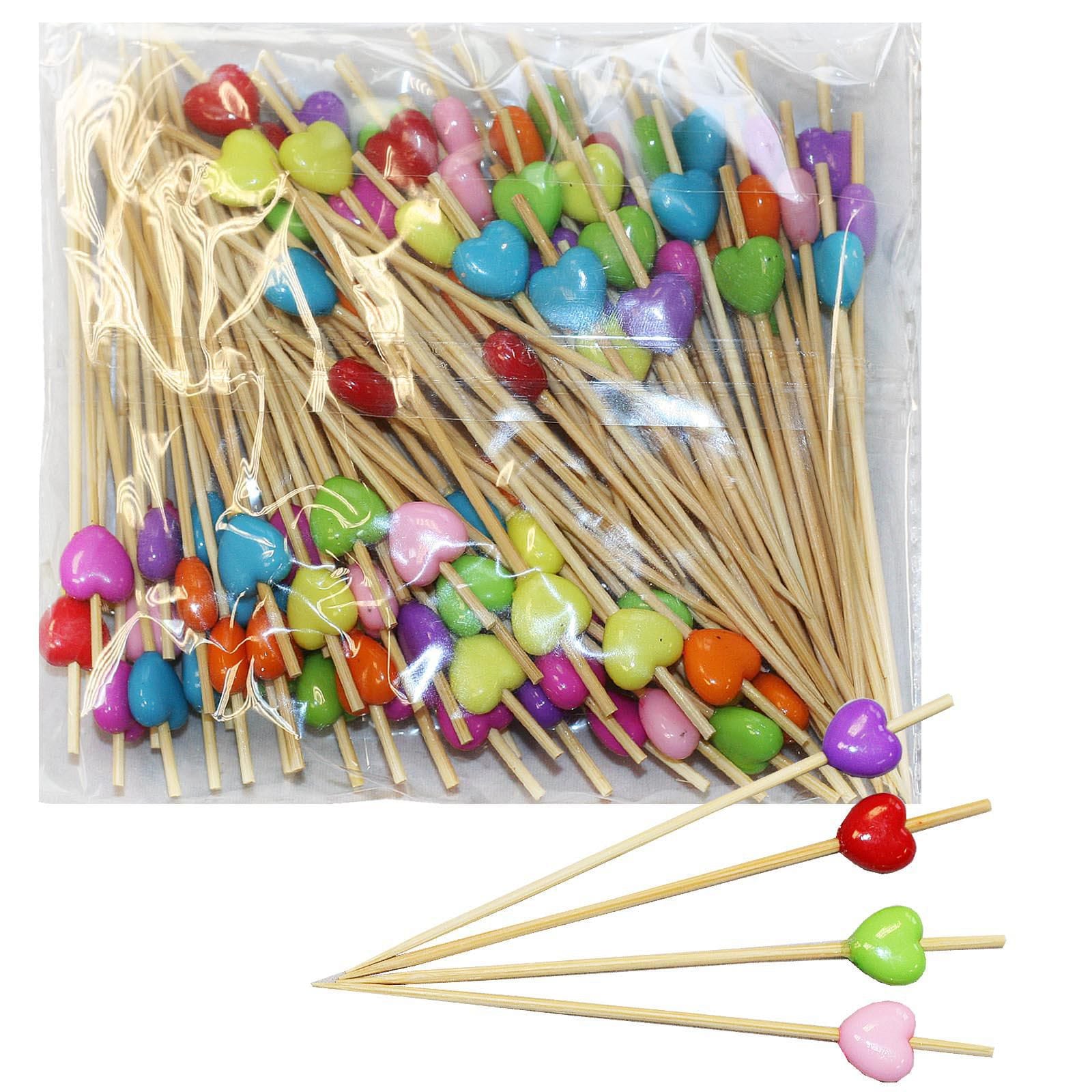 Шпажка для конапе 12см деревянная (50шт/уп), СЕРДЦА, РОССИЯ Цена с НДС