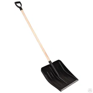 Лопата снеговая №1 430х490 с оцинк. планкой D=32 с деревянным черенком и пласт. ручкой, РФ Цена с НДС за 1 штуку