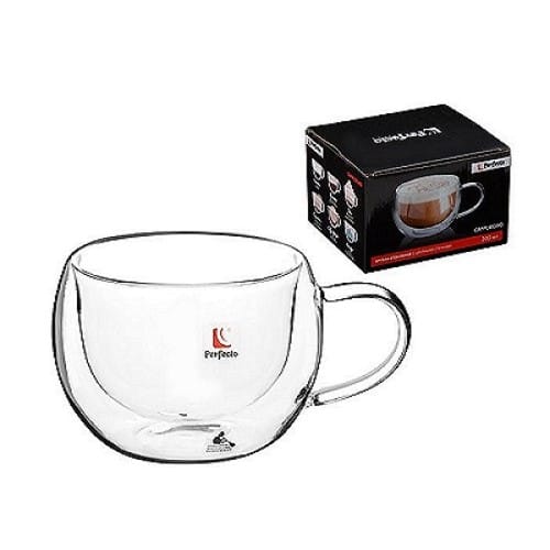 Кружка стеклянная с двойными стенками 300 МЛ серия CAPPUCCINO, PERFECTO LINEA, арт.30-001300 PERFECTO LINEA Цена с НДС