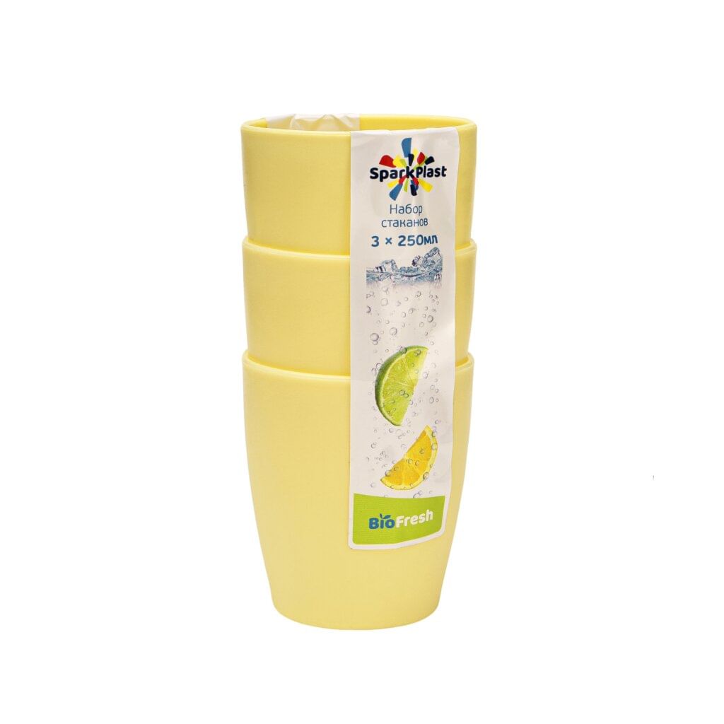 Набор стаканов 3 шт п/м 250мл МИКС, арт.10310, РФ Цена с НДС