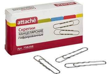 Скрепки 75мм оцинк.гофрирован. ATTACHE, РФ Attache