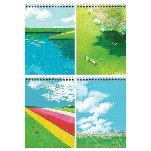 Блокнот А5 60л на гребне BG Minimalistic fields, твердая подложка BG Цена с НДС за 1 штуку