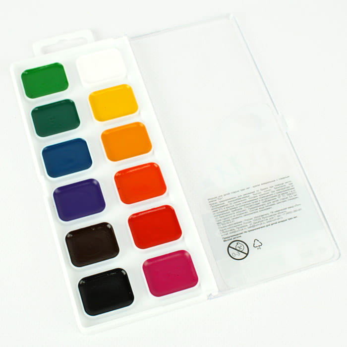 Акварель 12 цветов "Классика" Луч медовые без кисти Луч Цена с НДС за 1 штуку