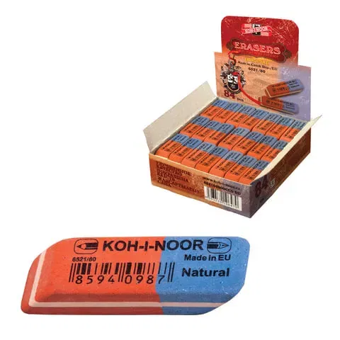 Ластик KOH-INOOR, BLUE STAR (6521) оранжевый, Чехия Цена с НДС