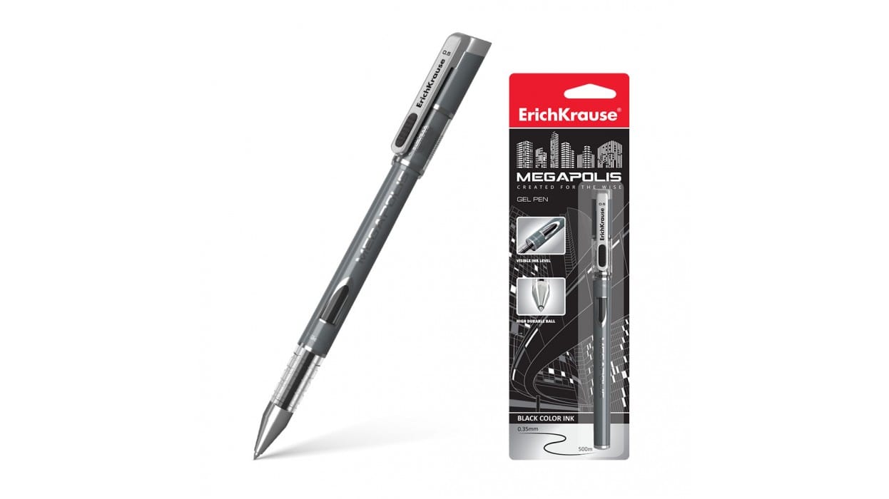 Ручка гелевая черная ЕrichКrause MEGAPOLIS, Германия ERICH KRAUSE Цена с НДС