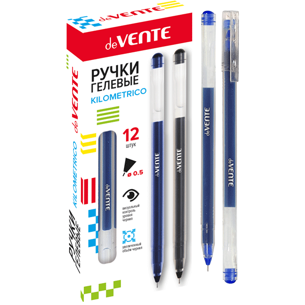 Ручка гелевая синяя deVENTE Kilometrico, 0,5 мм Цена с НДС
