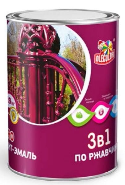 Грунт-эмаль OLECOLOR, по ржавчине, ЖЁЛТЫЙ, 2 кг, РФ Цена с НДС