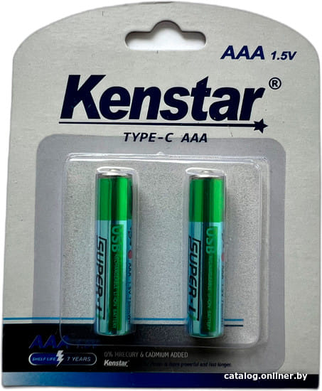Батарея аккумулят. Kenstar Li-ion 600mAh с разъемом зарядки Type-C BL-2/KS-Li/AAA-600-BL2 Цена с НДС за 1 штуку