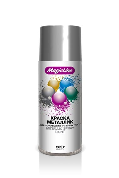 Краска АЭРОЗОЛЬНАЯ MagicLine ХРОМ 265гр, арт.2150 MagicLine Цена с НДС