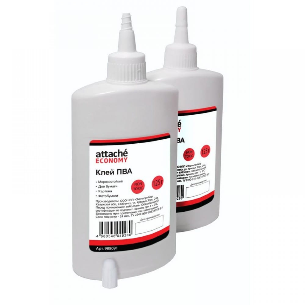 Клей ПВА, Attache Economy, 125 гр, РФ Attache Цена с НДС за 1 штуку