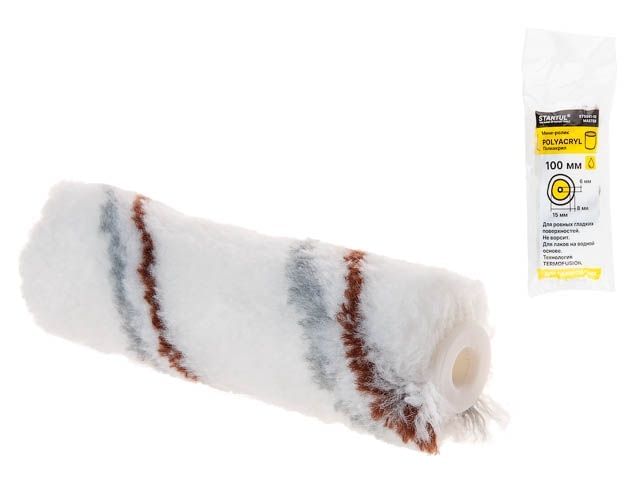 Мини-ролик "POLYACRYL" 15-100мм под ручку 6мм STARTUL MASTER (нанесение лаков на водной основе, полиакрил) STARTUL Цена с НДС за 1 штуку