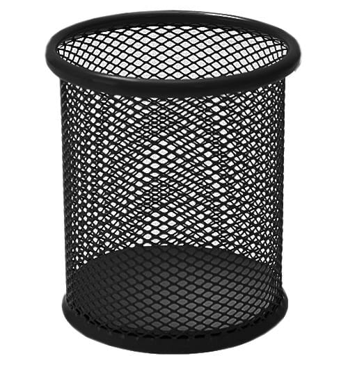 Подставка для канц. мелочей, СТАКАН металлич. сетка, ЧЕРНЫЙ/СЕРЕБРО, арт.В802А, Китай Цена с НДС