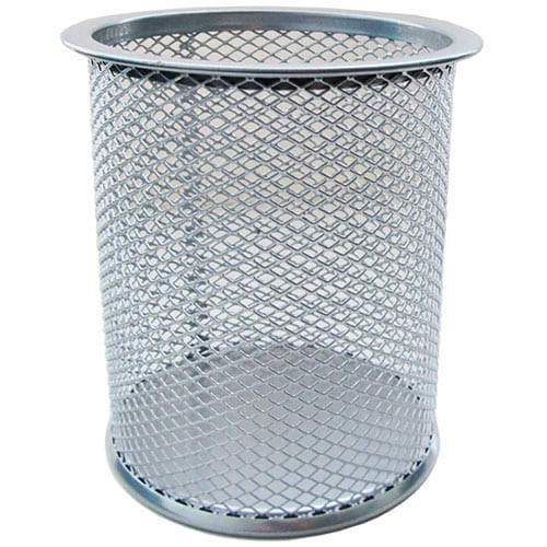 Подставка для канц. мелочей, СТАКАН металлич. сетка, ЧЕРНЫЙ/СЕРЕБРО, арт.В802А, Китай Цена с НДС