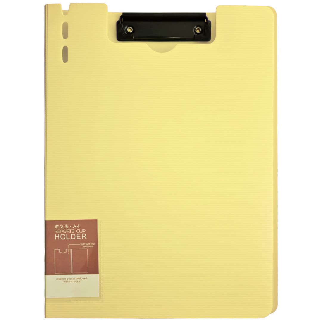 Планшет А4 с прижимом С КРЫШКОЙ СВЕТЛО-ЖЕЛТЫЙ Hua Jie , арт.JW6708T, Китай Hua Jie Цена с НДС