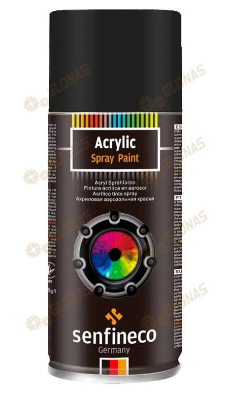 Краска АЭРОЗОЛЬНАЯ акрил SENFINECO PAINT ACRYLIC Black gloss, Черный, Артикул 4039 (АЭРОЗОЛЬН) Цена с НДС