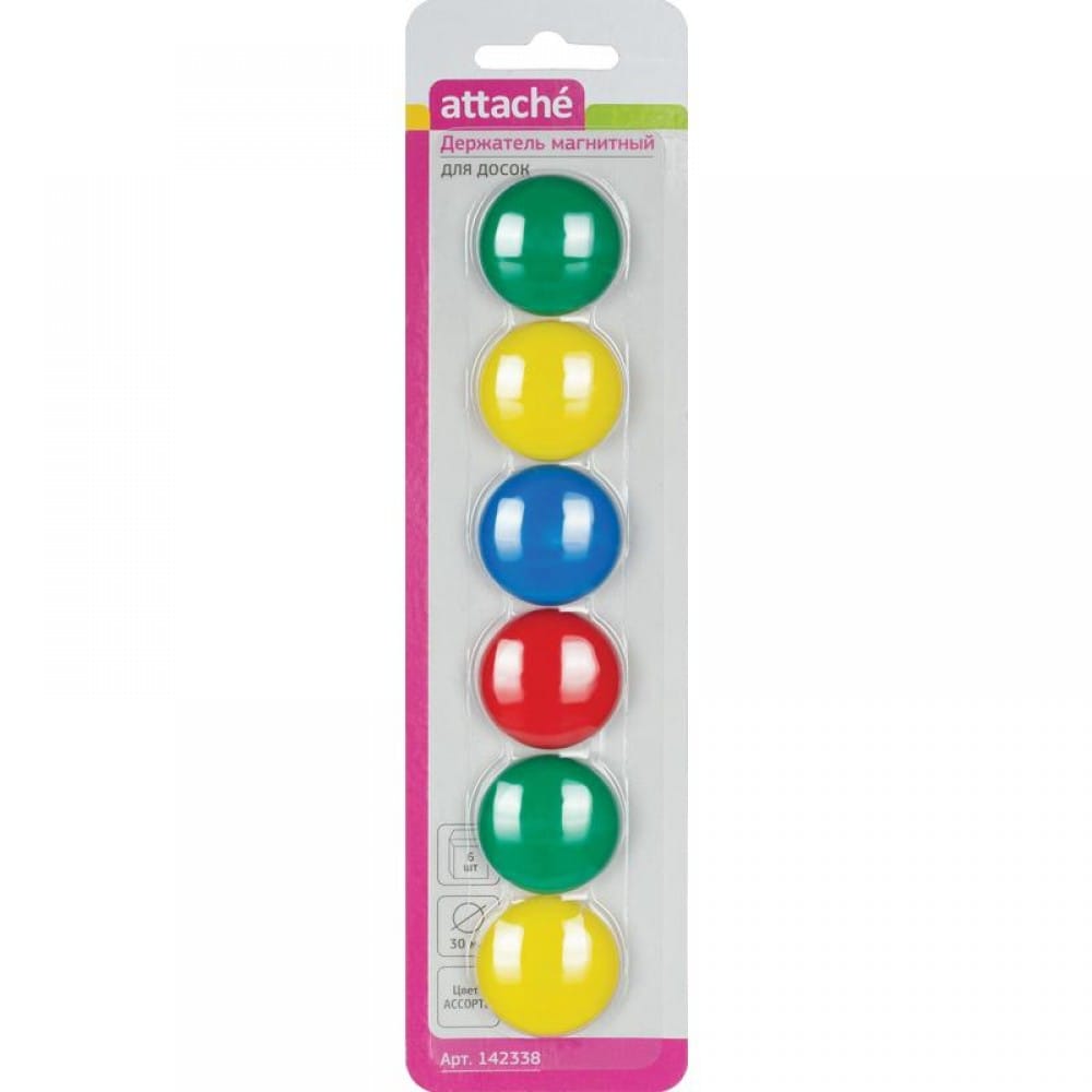 Магниты для доски 30мм (6шт) ATTACHE Цена с НДС