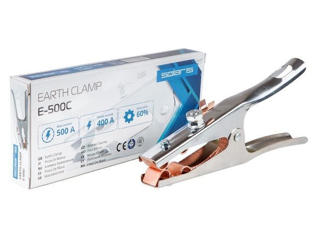 Клемма заземления 500А E-500C в кор. (зажим массы; непрерыв. режим 400 А; макс. 500 А) Solaris Цена с НДС