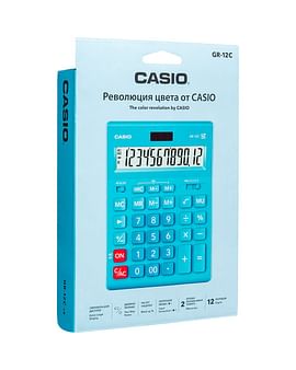 Калькулятор 12-разрядн. CASIO GR-12C-WR-W-EP, голубой CASIO Цена с НДС за 1 штуку