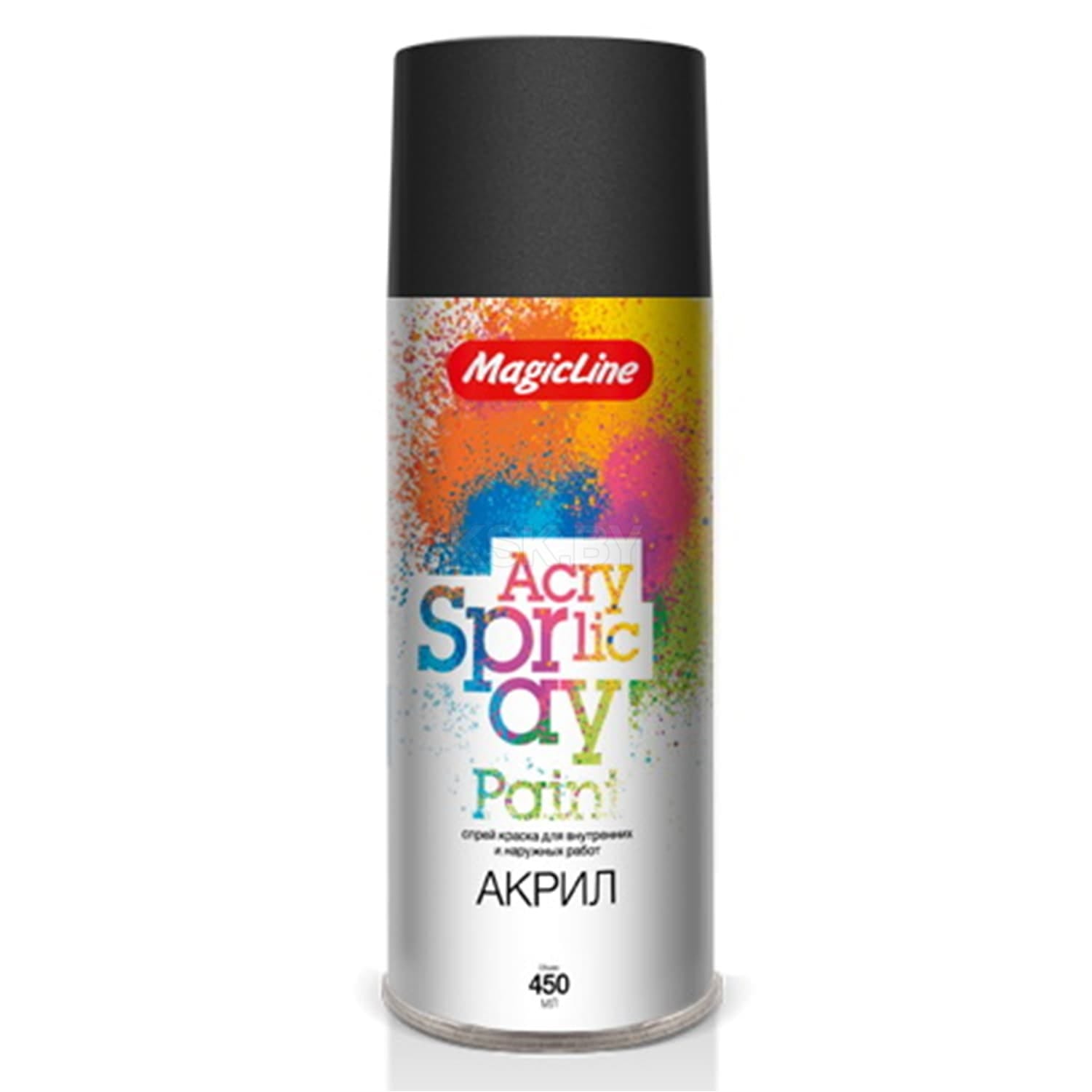 Краска АЭРОЗОЛЬНАЯ ЧЕРНАЯ ГЛЯНЦЕВАЯ, RAL 9005, 450 г MagicLine Цена с НДС