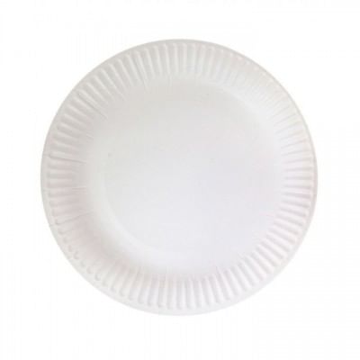 Тарелка 180мм КАРТОН одноразовая белая (100 шт/уп.),РФ Цена с НДС