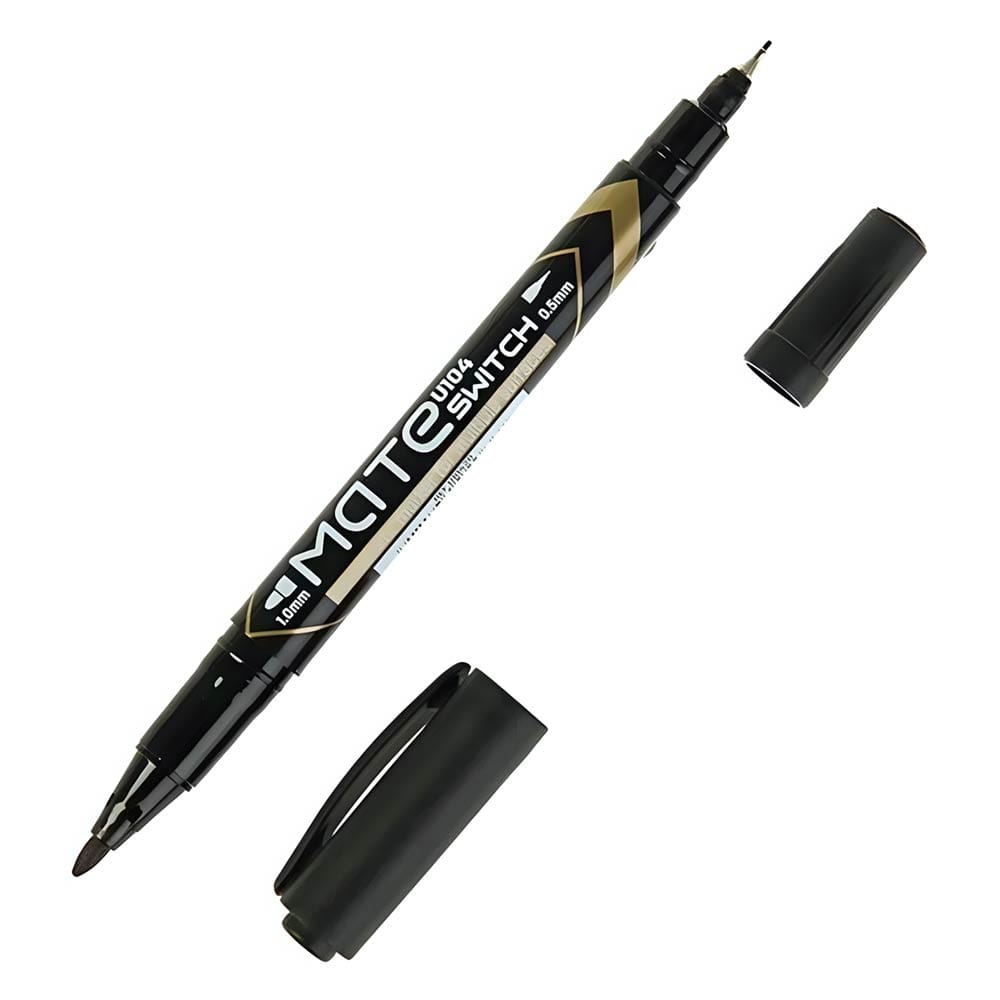 Маркер перман. черный, двусторонний MATE 0,5мм/ 1мм DELI, Китай DELI Цена с НДС