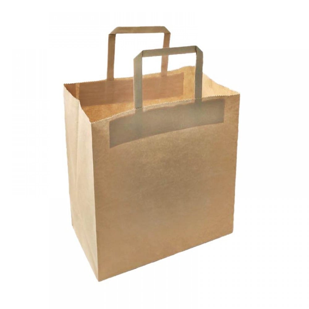 Пакет бумажный ПД, 80г/м2, 240х140х280мм, б/п 70гр, пл. ручкой БУН, РБ Цена с НДС