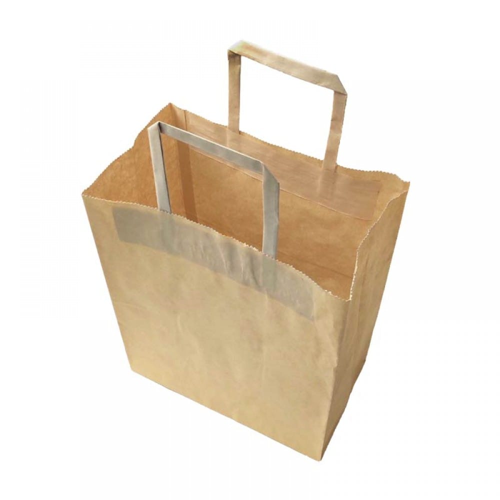 Пакет бумажный ПД, 80г/м2, 240х140х280мм, б/п 70гр, пл. ручкой БУН, РБ Цена с НДС