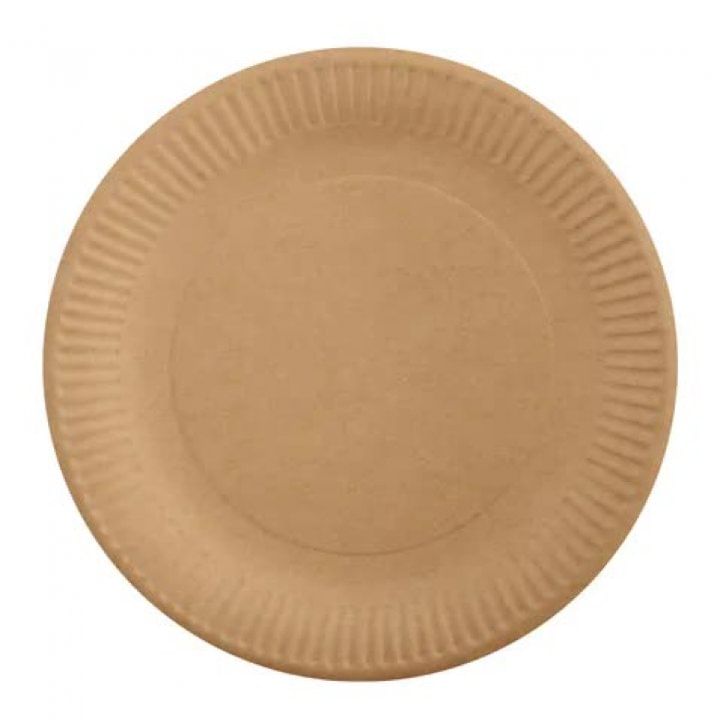 Тарелка 180мм КАРТОН одноразовая КРАФТ (100 шт/уп.) Цена с НДС