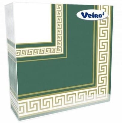 Салфетки бумажные сервировочные 3-слойные VIERO 20шт. (БЕЛЫЙ/ИЗУМРУД), РФ Viero Цена с НДС