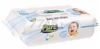 Салфетки влажные детские, 120 штук, PURE, Турция Цена с НДС