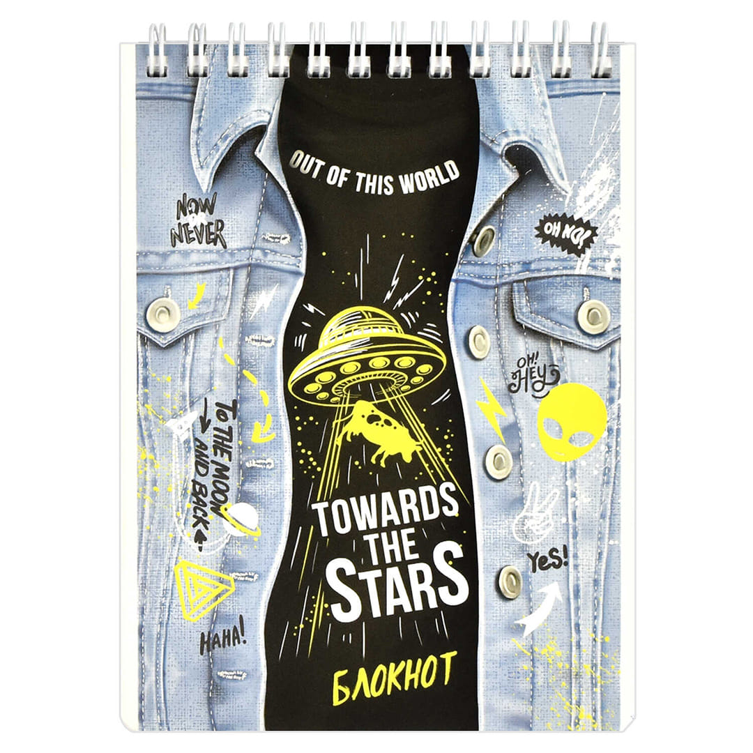 БЛОКНОТ 120 л А6 на гребне "ДЖИНСА", РФ Цена с НДС