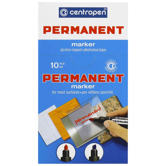 Маркер перман. СИНИЙ, толстый 2,5 мм, арт. 8566 0112, Чехия Centropen Цена с НДС