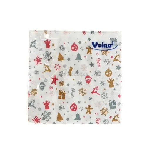 Салфетки бумажные сервиров. многослойные (3слоя) 33*33, 20 л НОВОГОДНИЕ ИГРУШКИ Viero Цена с НДС за упаковку 20 листов