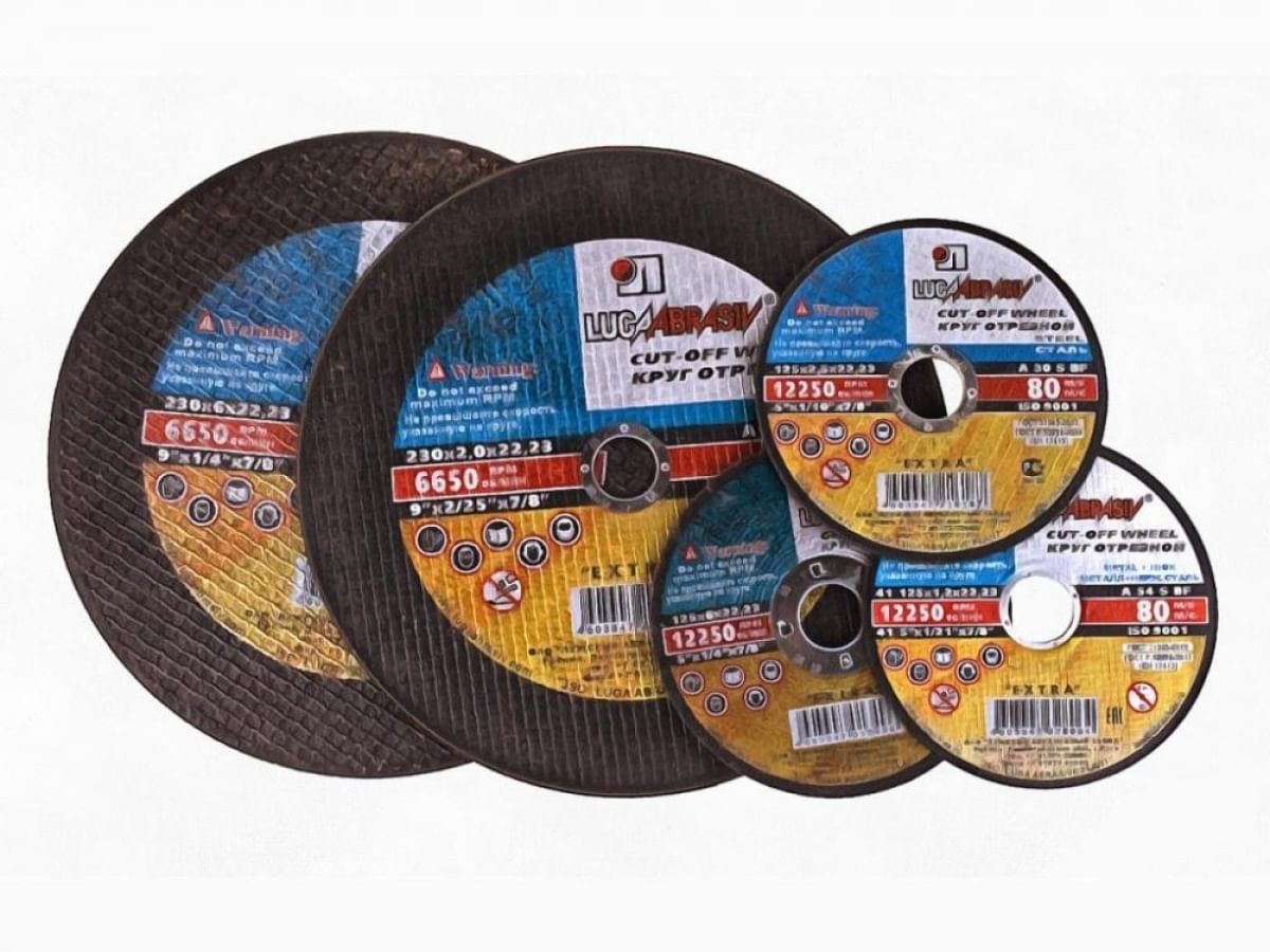 Круг отрезной мет. 230*1,8*22,2, для мет. Long Life LUGAABRASIV, РФ LUGAABRASIV Цена с НДС за 1 штуку, код товара 14336