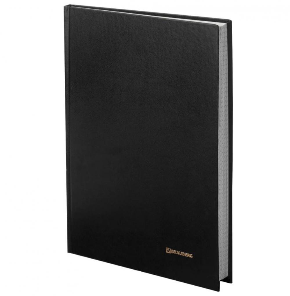 Книга учета 96л, клетка, твердая, бумвинил, блок офсет, А4 (200х290мм), BRAUBERG, черная, 130223 BRAUBERG Цена с НДС за 1 штуку