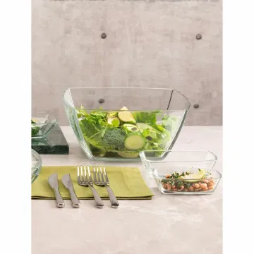 Салатник большой квадратный глубокий, 240 мм, стекло, PASABAHCE ТОКИО, фирменная упаковка, 53076 Цена с НДС за 1 штуку