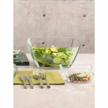 Салатник большой квадратный глубокий, 240 мм, стекло, PASABAHCE ТОКИО, фирменная упаковка, 53076 Цена с НДС за 1 штуку