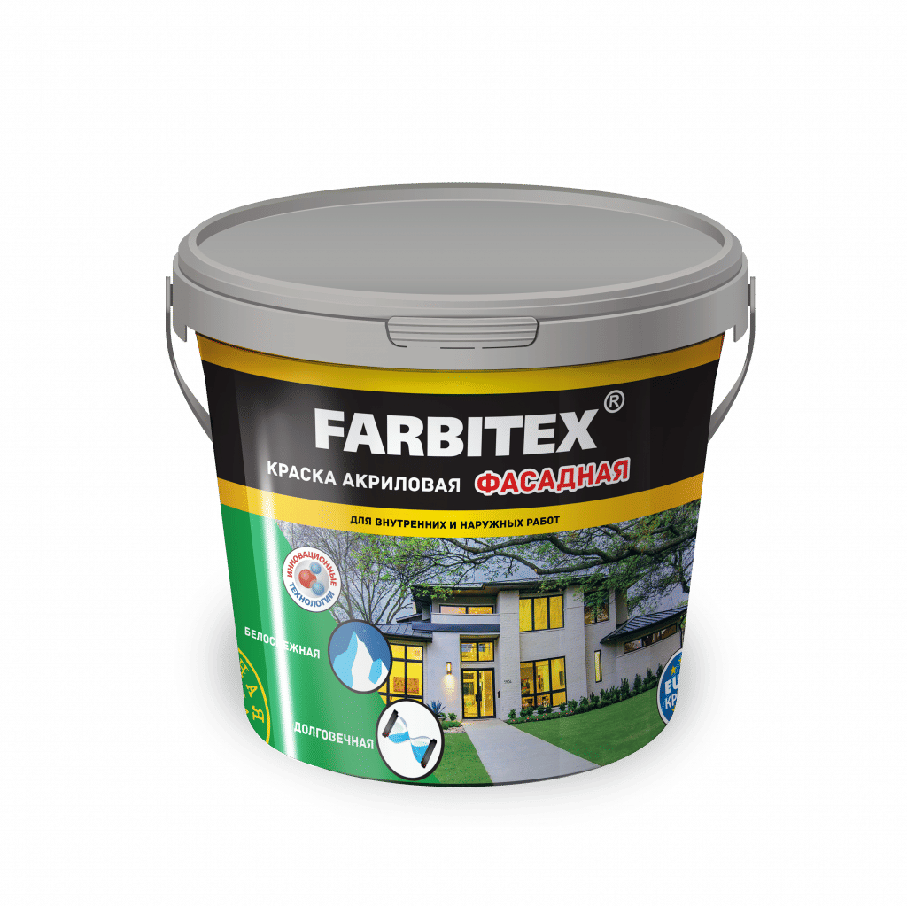 Краска акриловая фасадная (25.0 кг) FARBITEX Цена с НДС