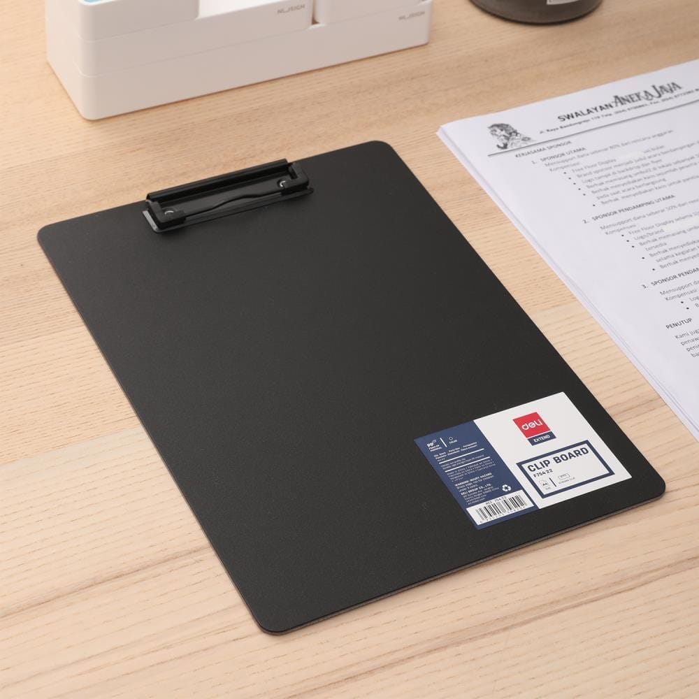 Планшет с прижимом А4, черный, Deli АРТ F75422 DELI Цена с НДС за 1 штуку
