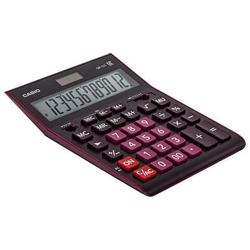 Калькулятор настольный CASIO GR-12С-WR (210х155 мм), 12 разрядов, двойное питание, БОРДОВЫЙ, GR-12C-WR-W-EP CASIO Цена с НДС за 1 штуку