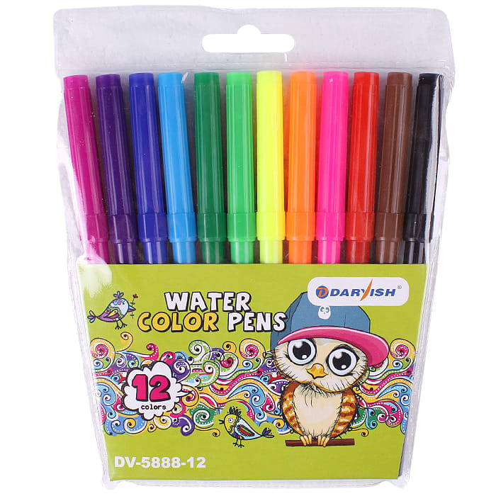 Фломастеры 12цв "Darvish" на водной основе Darvish Цена с НДС за 1 упаковку