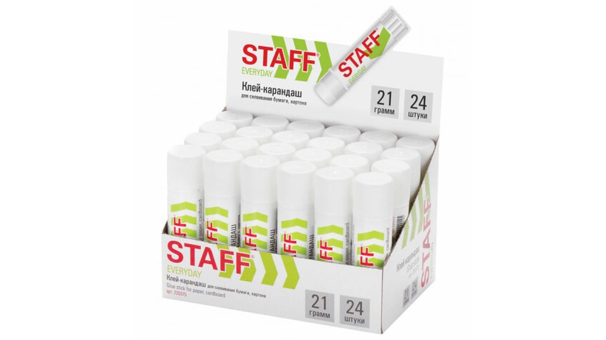 Клей-карандаш STAFF "EVERYDAY", 21 г, 220375 STAFF Цена с НДС за 1 штуку