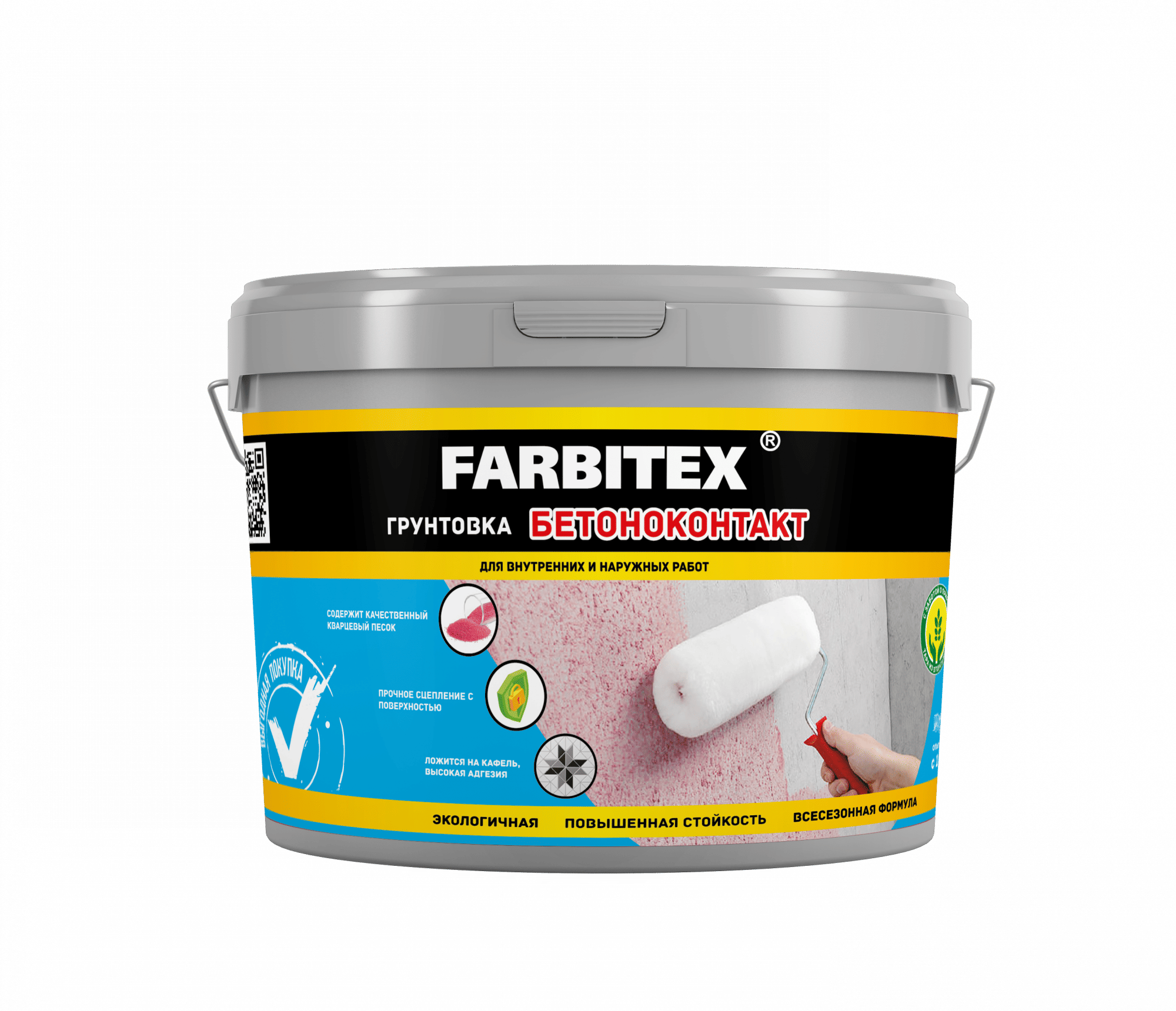 Грунтовка акриловая бетоноконтакт (12 кг) FARBITEX Цена с НДС