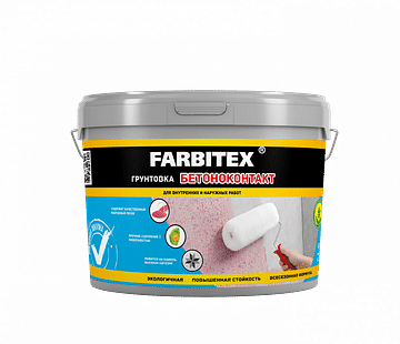 Грунтовка акриловая бетоноконтакт (12 кг) FARBITEX Цена с НДС