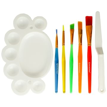 Набор кистей художественных (5шт) + мастихин + палитра, DV-10506 Darvish Цена с НДС за 1 штуку