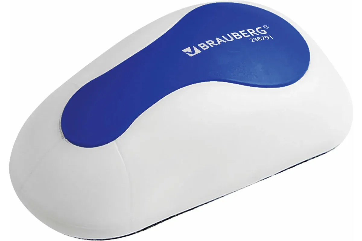 Стиратель магнитный для магнитно-маркерной доски (65х125 мм), BRAUBERG "JET", бело-синий, 238791 BRAUBERG Цена с НДС за 1 штуку