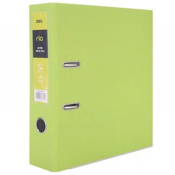 Регистратор-ПАПКА 75 мм, САЛАТОВЫЙ ЛЕН, DELI, мет уголок, карман DELI Цена с НДС за 1 штуку