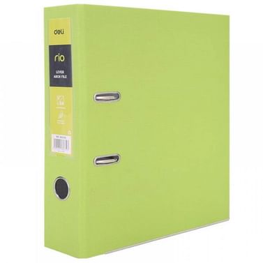 Регистратор-ПАПКА 75 мм, САЛАТОВЫЙ ЛЕН, DELI, мет уголок, карман DELI Цена с НДС за 1 штуку